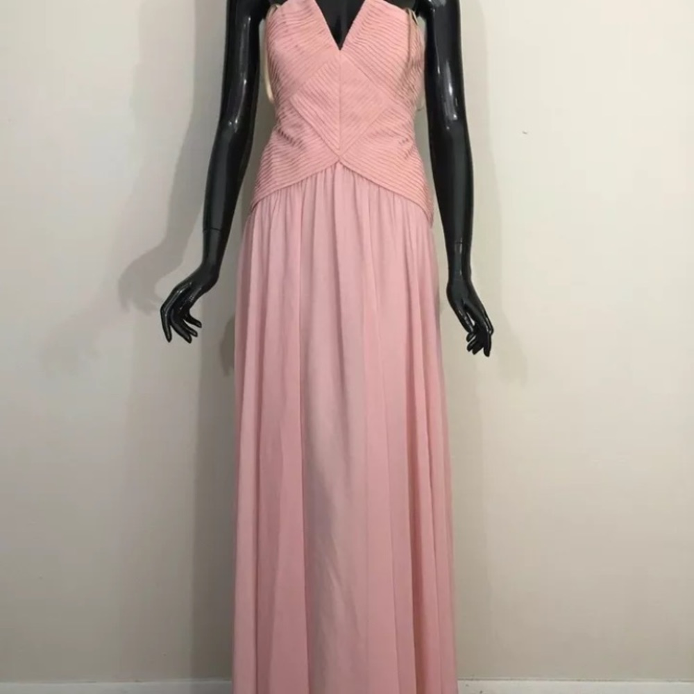 New BCBGMAXAZRIA Dress 2 6 Strapless Pleat XS Pink